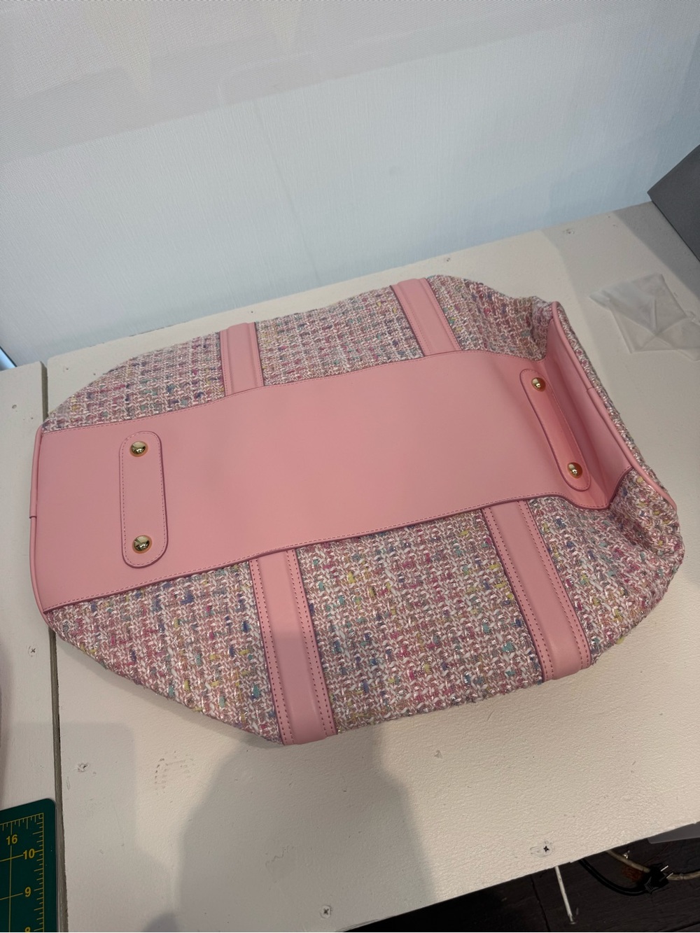 Libby Stoney Clover Lane Pink Tweed 3 Piece Set  with Gold Hardware - Picture 13 of 16